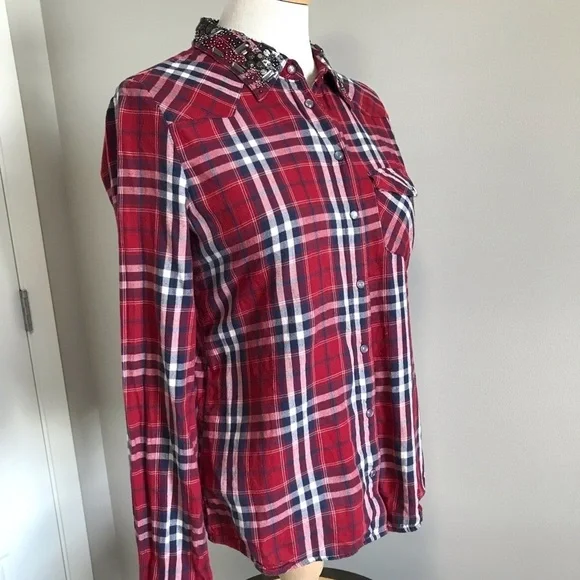 Guess Vintage Western Shirt - Gemstone Collar - Size Small - Picture 4 of 12